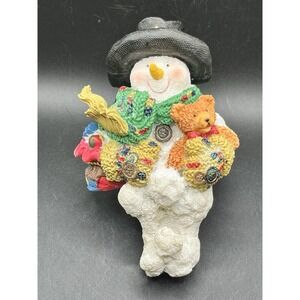 Snowman Shelf Sitter Stocking Hanger Figurine Holding Gifts-World Bazaars